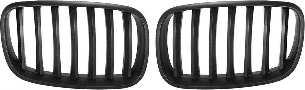 X AUTOHAUX Pair Car Front Grille Matte Black ABS Plastic Hood Kidney-Matte Black